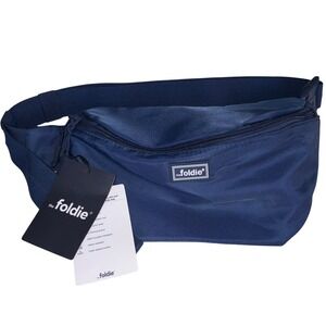 The Foldie Crossbody Belt Bag Travel RFID Blocking NWT Water Resistant Navy Blue